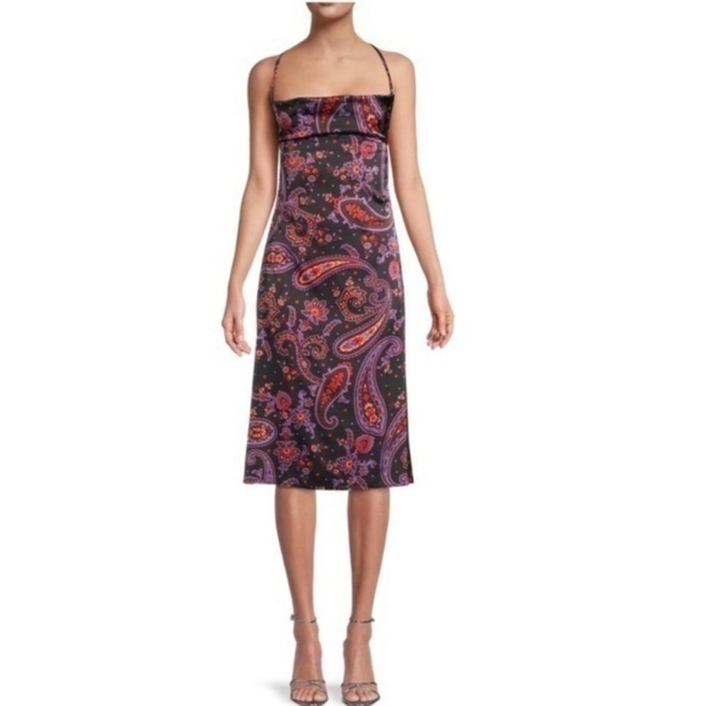 DANIELLE BERNSTEIN Paisley-Print Cowl-Back Dress